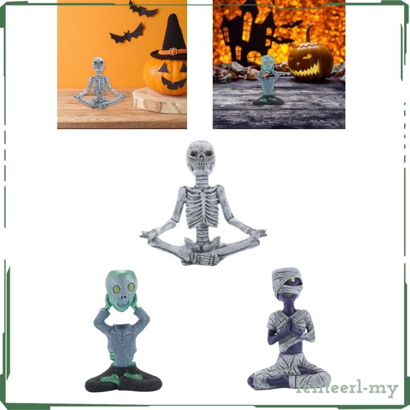 [Fenteer1efMY] Yoga Figurine,Yoga Desktop Ornament ,Home Ornament Scary Haunted House Supplies Yard Prop Lawn Yoga Statue