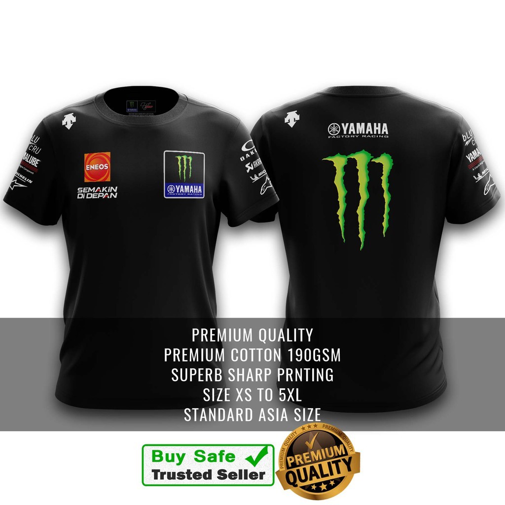 Crew T-ShirtNew Arrival T-Shirt Yamaha MonsterEnergy MotoGP- BLACK