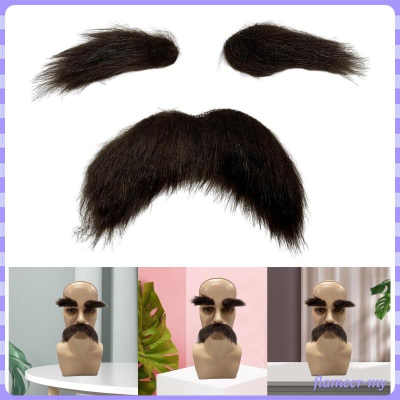 [FlameerMY] Eyebrows Kits Decoration Disguise Supplies Self Adhesive Fake Mustache Set