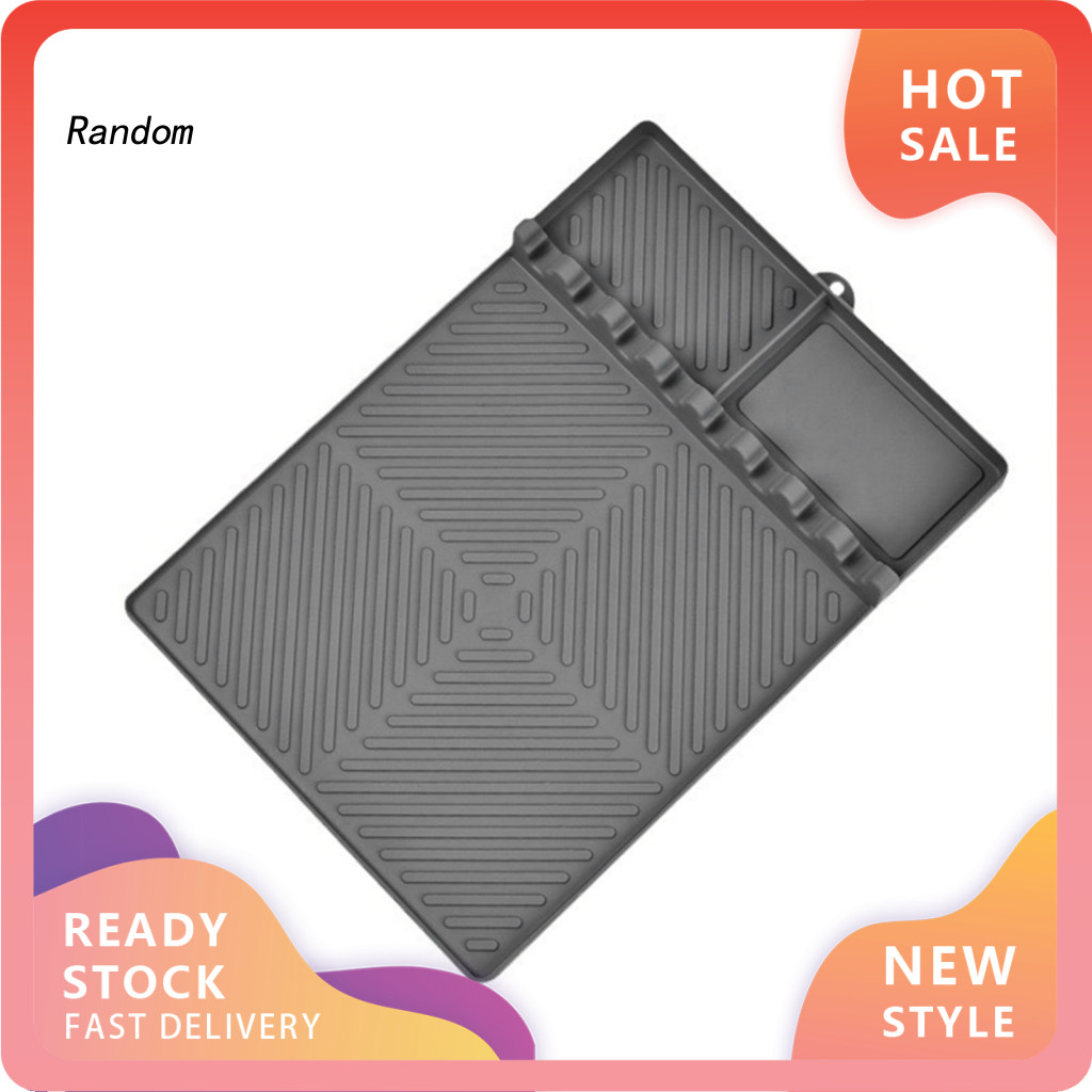 RAN Silicone Tool Mat for Grilling Side Shelf Mat Grill Pad for Outdoor Gril Non-slip Silicone Grill Mat for Blackstone Side Shelf Bbq Drip Pad Spatula Holder for Countertop