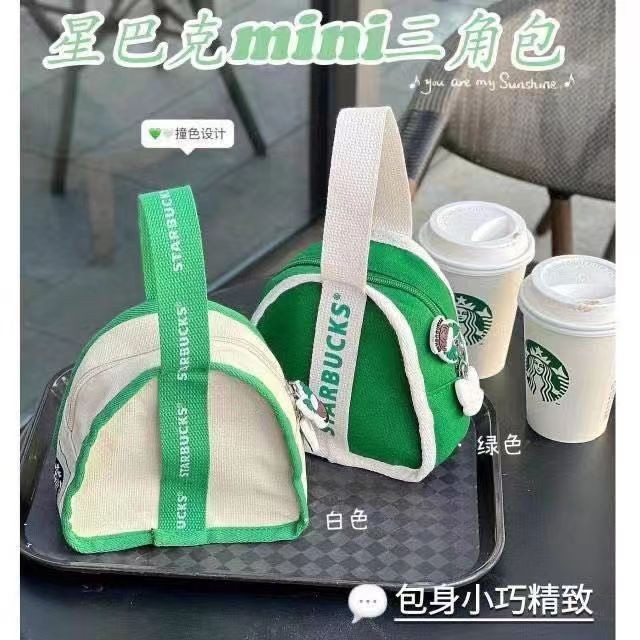 Starbucks Handbag Small Capacity Wrist Coin Purse Wrist Canvas Bag Mommy’s Small Tote Bag Key Bag星巴克手提包小容量手腕零钱包手腕式帆布包宝妈外出小拎包钥匙包7.24