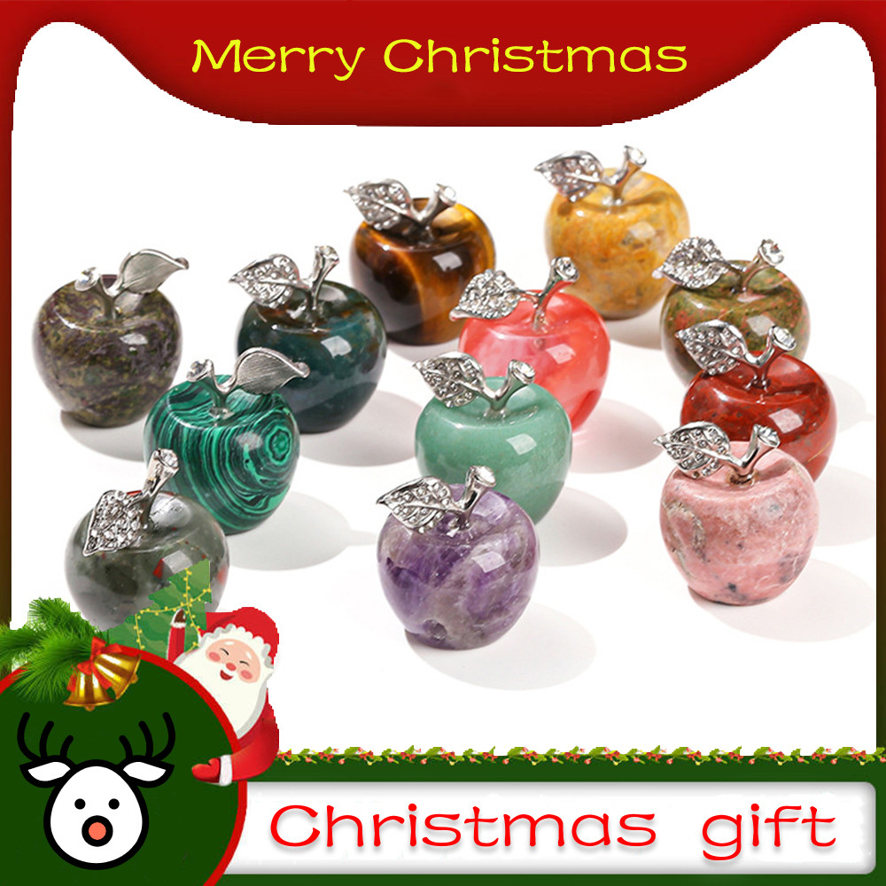 Natural Crystal Apple Quartz Jewelry 15 Colors Available Christmas Gift Spiritual Healing Lucky Halo Home Decoration Desktop Ornament