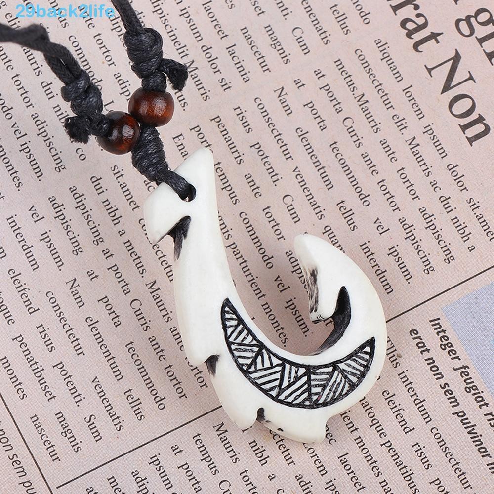 BACK2LIFE DIY Jewelry Maori Hawaiian Ethnic Black Wax Pendant Necklace