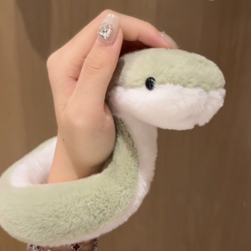 Snake Plush Toy Keychain Cartoon Small Green Snake Soft Stuffed Doll Pendant Car Key Ring Backpack Bag Decor Kid Gift