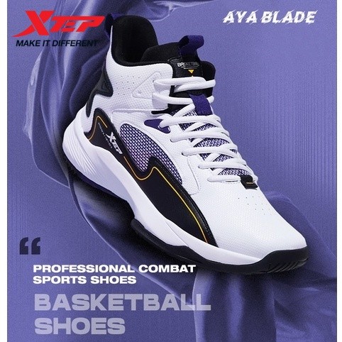 XTEP Men Basketball Shoes Wear-Resistant Indoor Training High-Top Outdoor Cushioning Combat Sneaker Cushioning