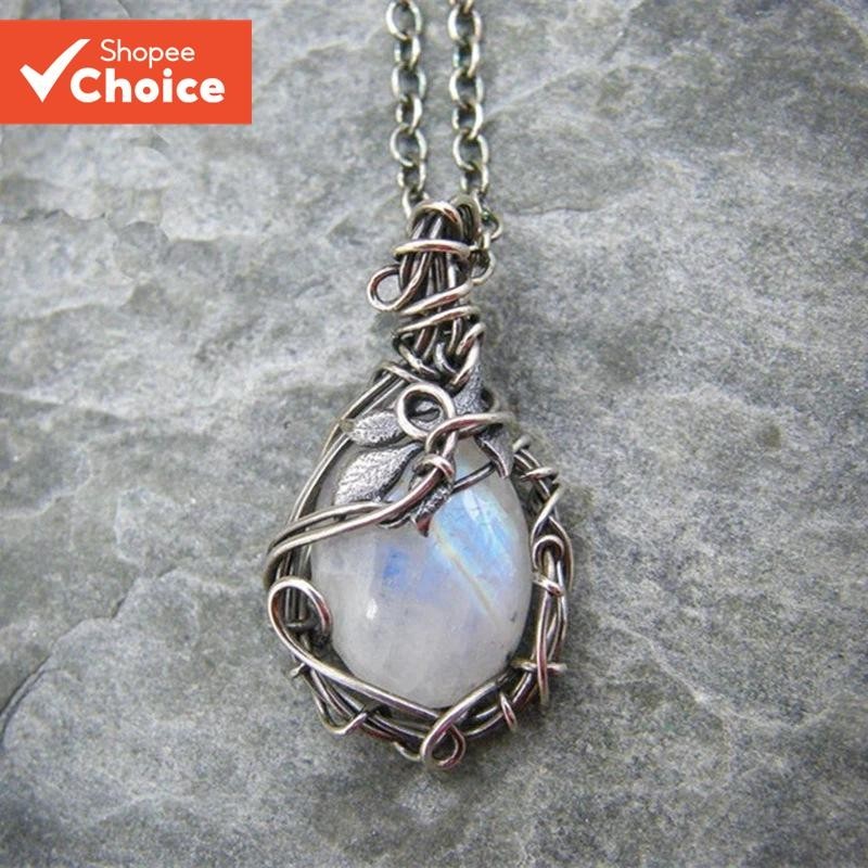 Vintage Winding Moonstone Necklace Stylish Jewelry for Women and Perfect Gifts for Girls