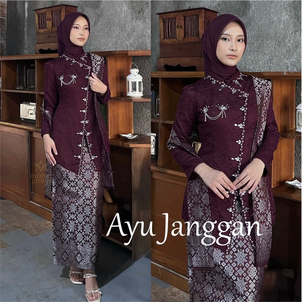 KEBAYA AYU JANGGAN FREE Brooch Shawl Set Javanese Kebaya Graduation Engagement Bridesmaid Invitation