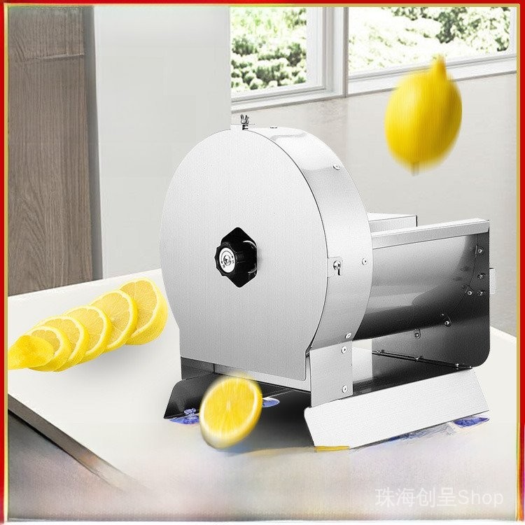 Commercial Automatic Slicer Stainless Steel Hand Own Electric Vegetable Cutter Lemon Potato Fruit Vegetable Cross-Border