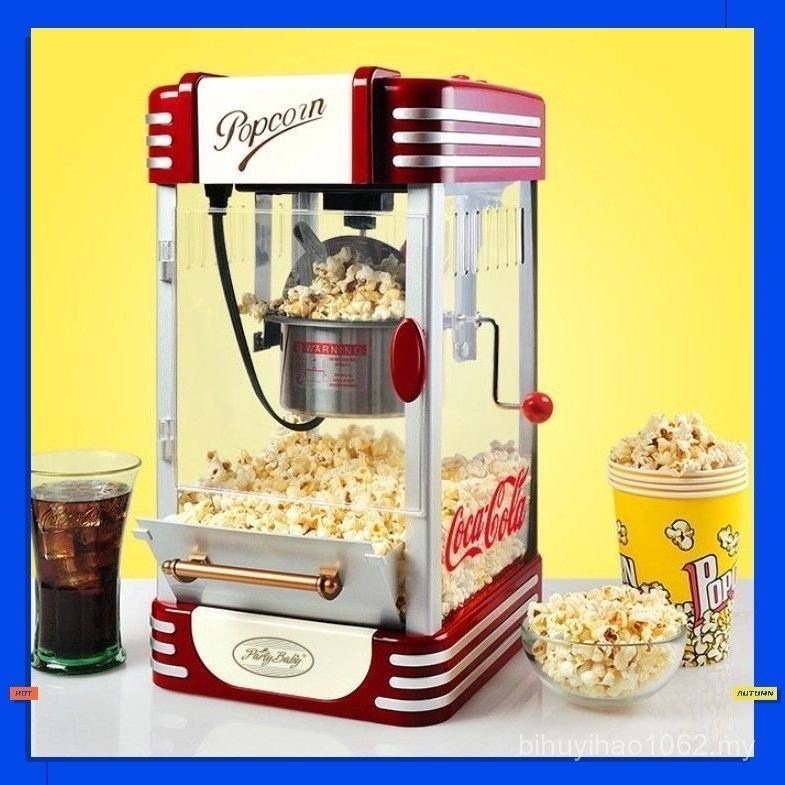 【Spot】Fully Automatic Popcorn Makers Popcorn Machine Electric Child Popcorn Ball for Home Package Machine