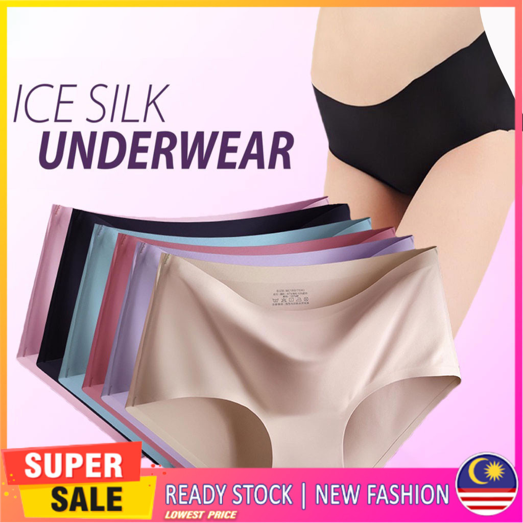 G4U_Ice Silk Seamless Underwear Middle Waist Panties Women Clothing