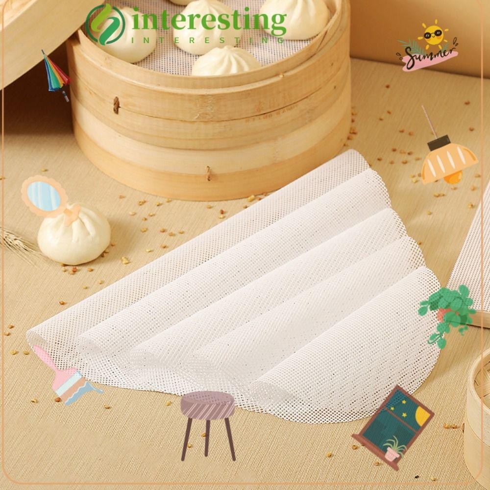 INTERESTING Silicone Dehydrator Sheets, Non-Stick Reusable Round Steamer Mesh Pad, Kitchen Baking Accessories Thickened Steamer Mat