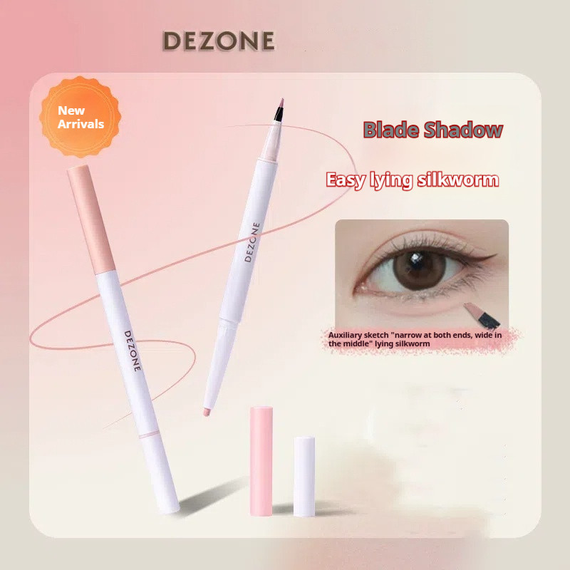 DEZONE Sparkling Star Eyes Double-ended Blade Silkworm Pen DEZONE闪耀星眸双头刀锋卧蚕笔 Natural Contouring Concealer Multi-purpose Silkworm Pen Eye Makeup