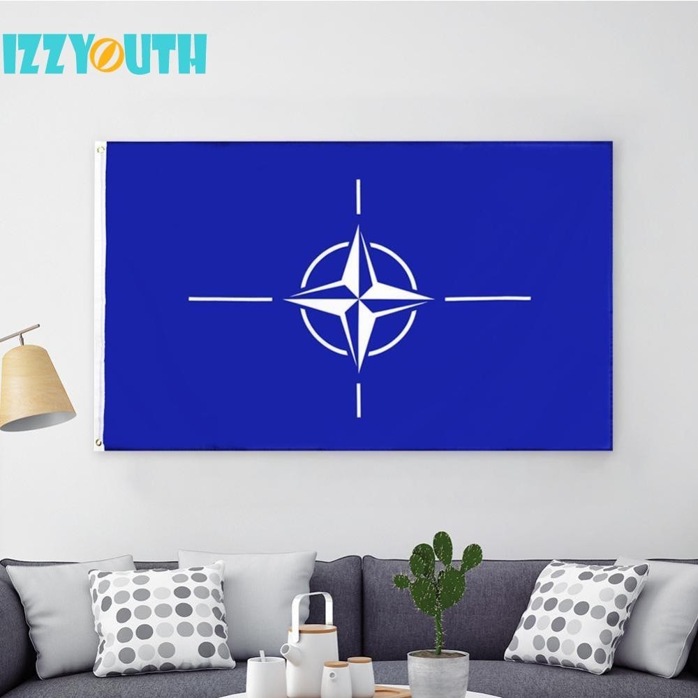 90x150cm (5x3ft) NATO Flag Bule Polyester Cloth NATO Banner Flag Decorations ✨ [Izzyouth.my]