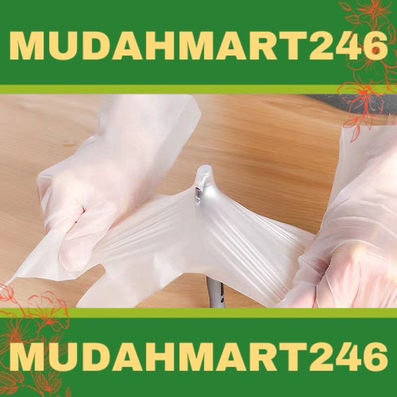 100pcs disposable gloves TPE gloves oil-proof transparent food catering household hygiene lobster gloves 次性手套 TPE手套