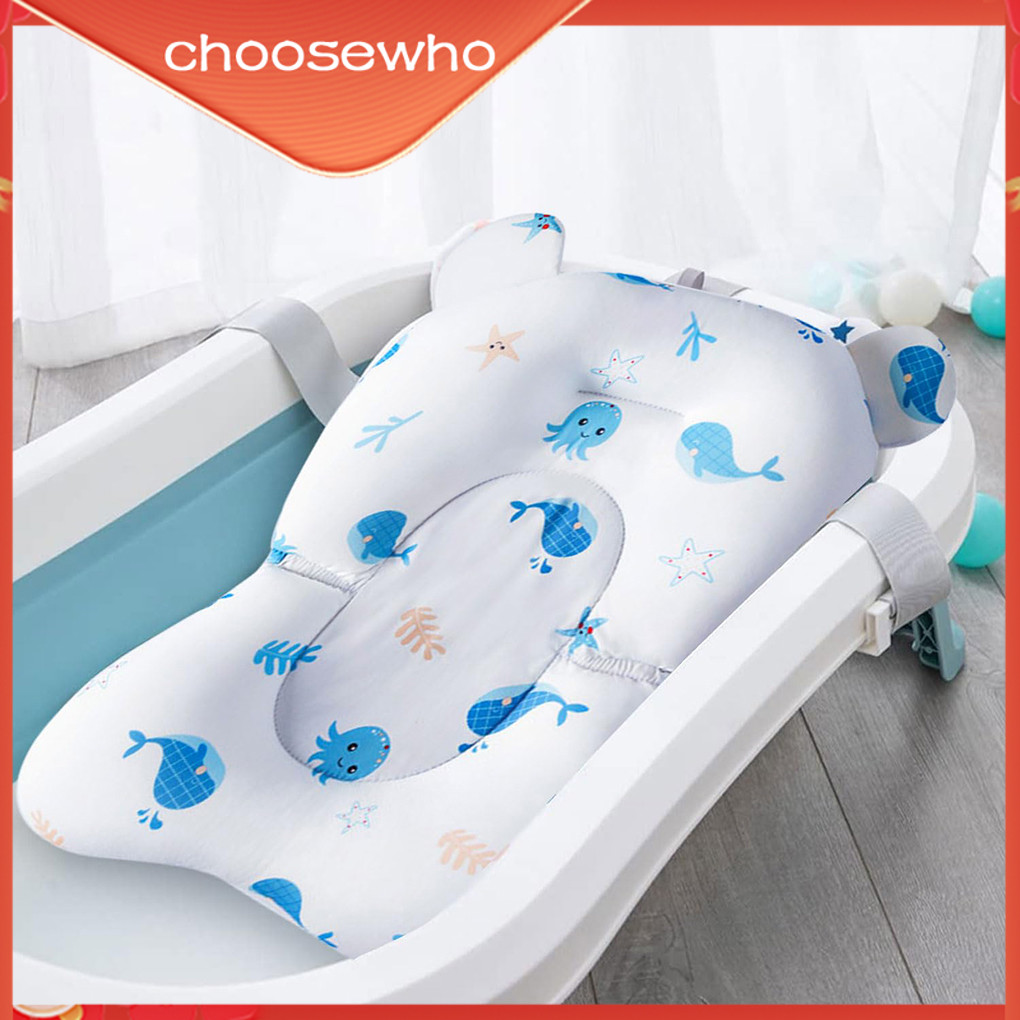 【Choo】Baby Bath Seat Prevent Slipping And Peaceful Bath Time Baby Bath Support Pillow Badewannensitz Baby white blue whale