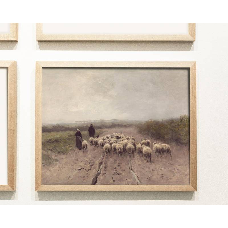 Sheep in Meadow Hanging, No Framed - A Peaceful Art Home Wall Decor Canvas Poster for Rural Charm.