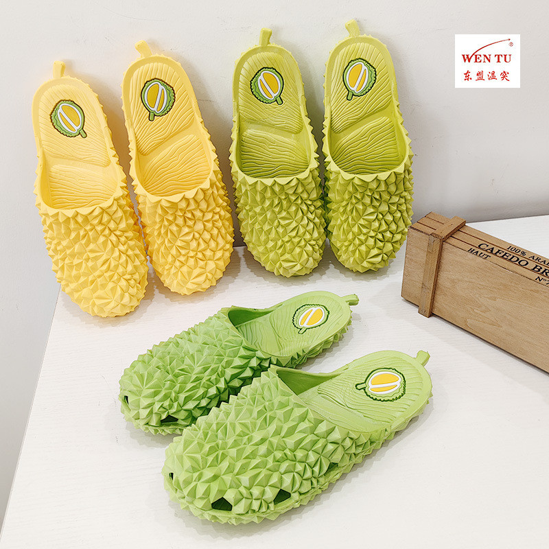 Best Quality#In Stock Vietnam on Dot Comfortable European and American Style Home Couple Slippers Summer Bathroom Slippers Simple New Slippers Men's and Women's Durian Slippers8ff