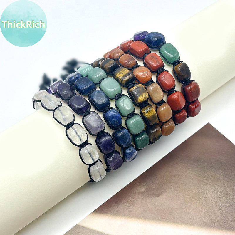 ThickRich New Handmade Natural Stone Bracelet With Clear - Artisan Woven Gemstone Jewelry For Stylish Accessories MY