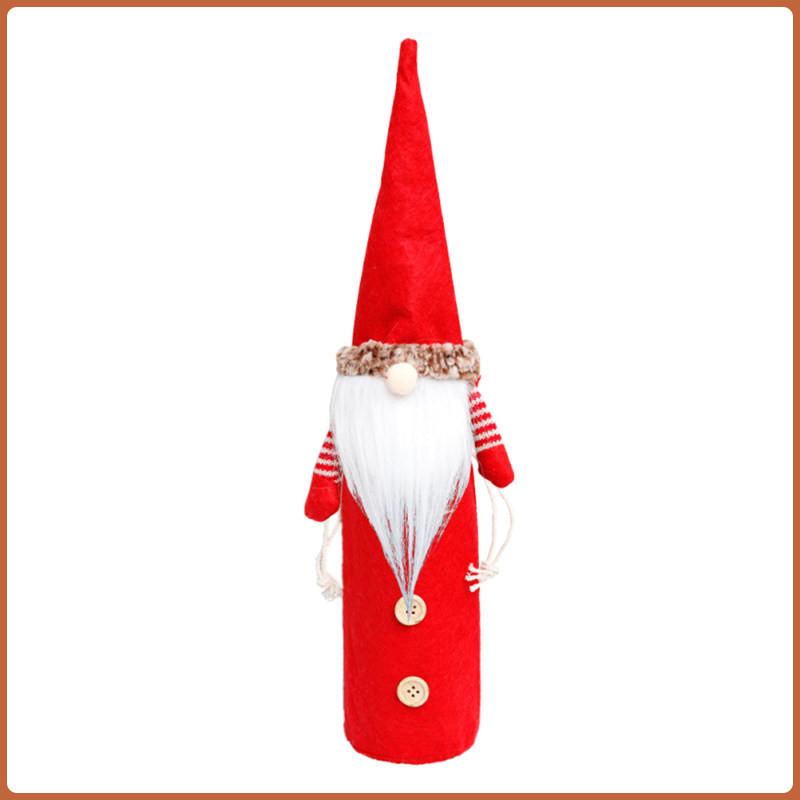 【Ready Stock】 Faceless Doll Wine Bottle Christmas Swedish Gnomes Topper Sweater Dress Decoration Santa Claus Bag Ornament zhcxxz