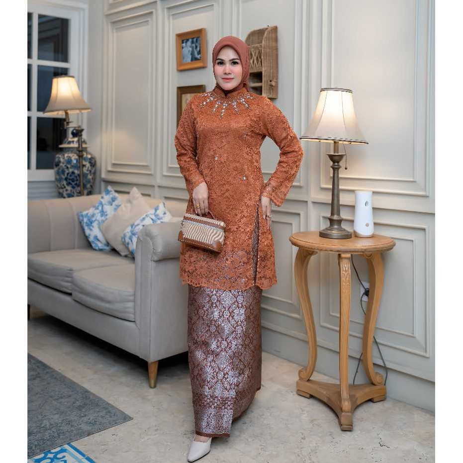 Versatile Essential (Realpict) Azuma Brocade / Modern Sequin Kebaya Wrapped Songket Skirt Must - Image 4