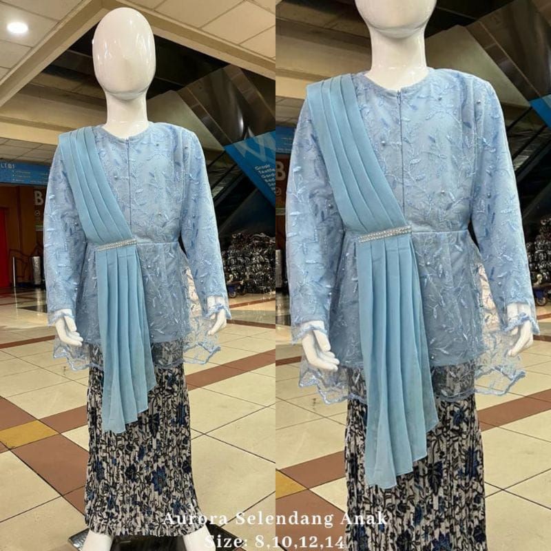 Essential Premium Tille Shawl Children's Kebaya Clothes / Modern Set Girls' Invitation Elementary School Middle Keba ...