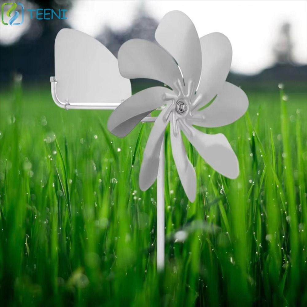 TEENI Stainless Steel Windmill, Corrosion Resistance Waterproof Metal Wind Spinner for Yard, Durable 360° Rotatable Rust-Proof Ball Bearing Wind Sculptures Ground