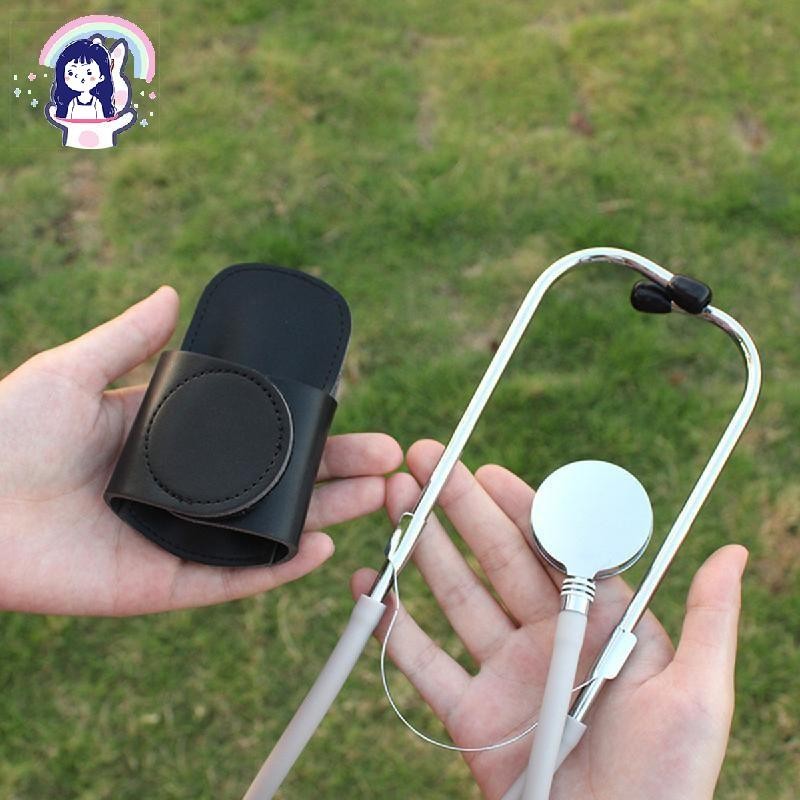 Stethoscope Holder Clip | Carrier Holster Clip - Clip-on PU Leather Holder Universal Fit for Most Stethoscopes on Waist Belts of Scrub Doctor Student Nurse