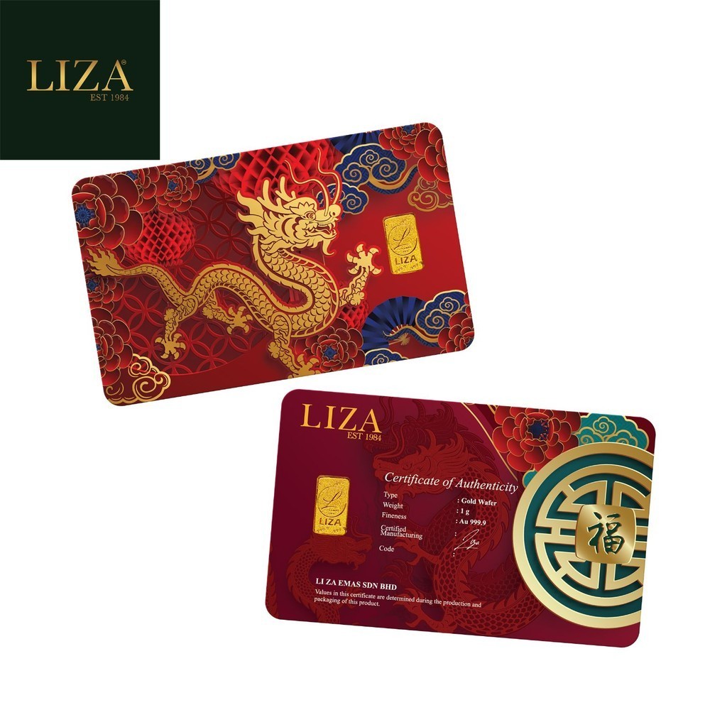 LIZA 999.9 Dragon Gold Bar (1g)
