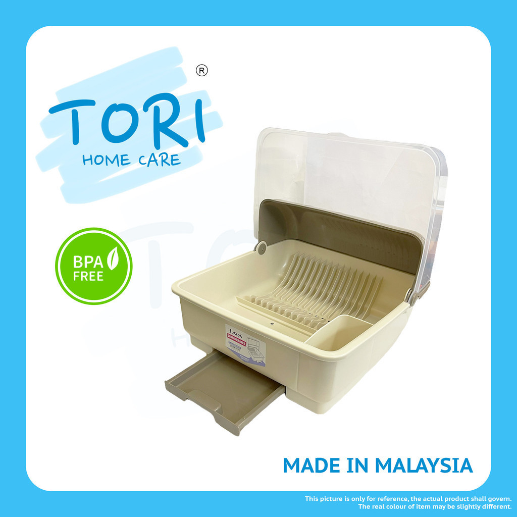 TORI HOME CARE™ Penapis Pinggan Bertutup Dengan Penyimpanan Plastik | Dish Drainer| Dish Bowl Plastic Storage With Cover