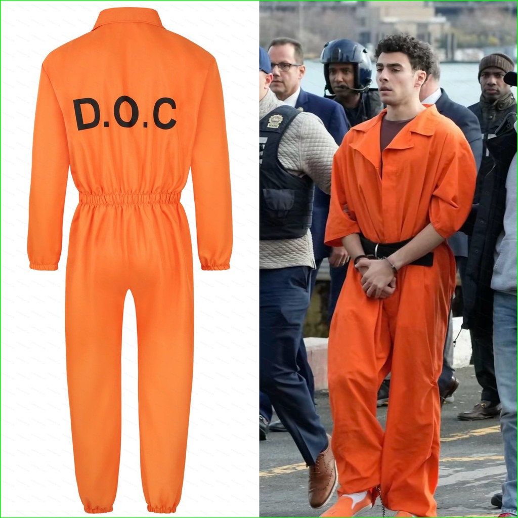 YB1 Luigi Nicholas Mangione prison uniform orange role play cosplay cloth Halloween party costume BY1