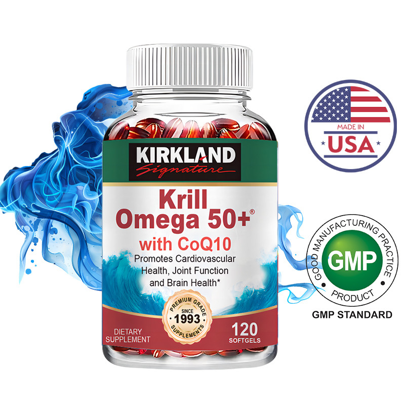 Krill Oil Omega-3 with CoQ10 Promotes CardiovascularHealth, Joint Functionand Brain Health CoQ10 Supplement Omega 3 Fish Oil