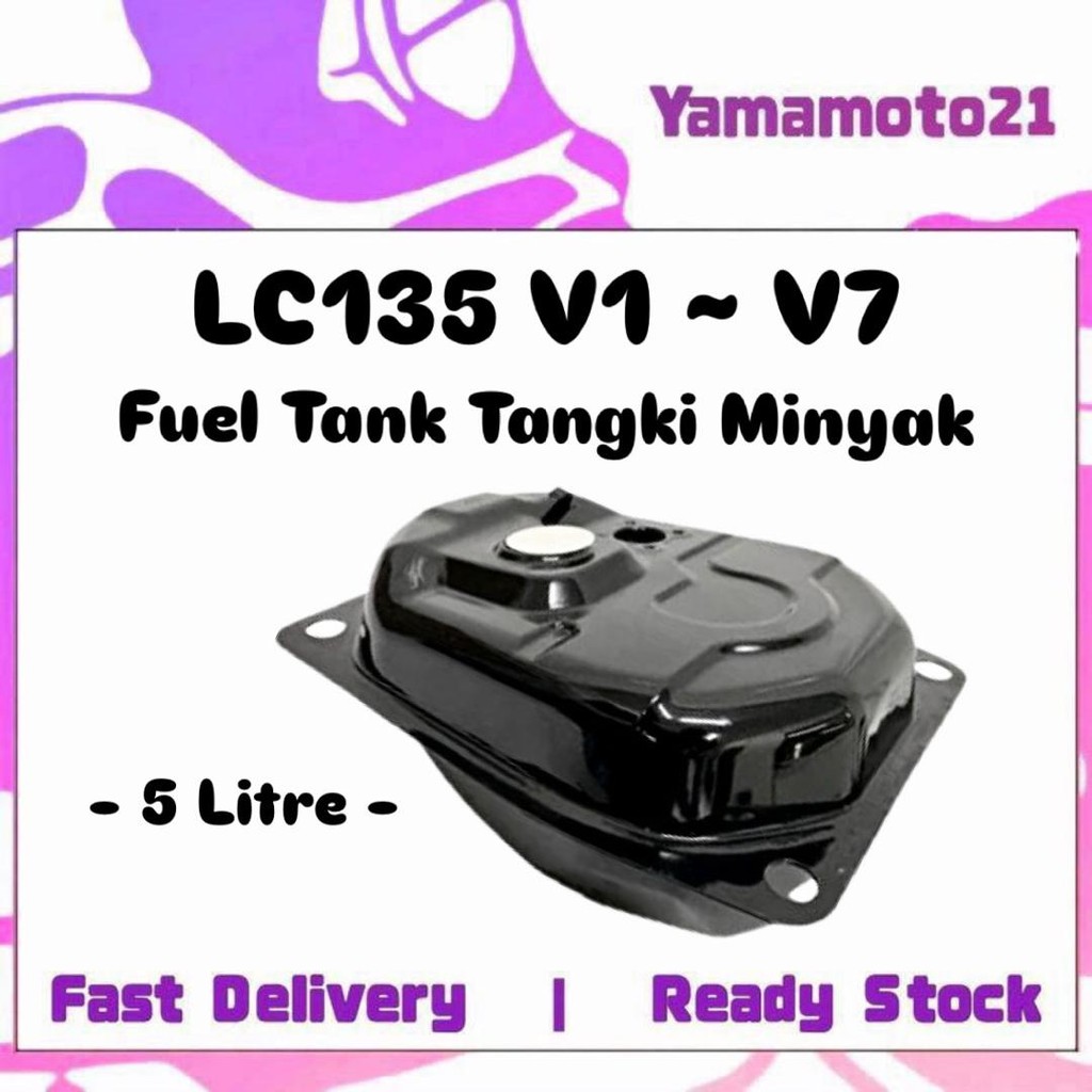 Yamaha LC135 135LC LC 135 V1 V2 V3 V4 V5 V6 V7 Fuel Tank Modi Modify 5 Liter Litre 5L Black Tangki Hitam Petrol Minyak