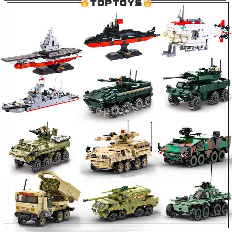 Dana M2 M142 RCT30 Stryker XM808 BTR-4 K-17 Guided Missile Destroyer War Nuclear Submarine Building Blocks Toys Gifts