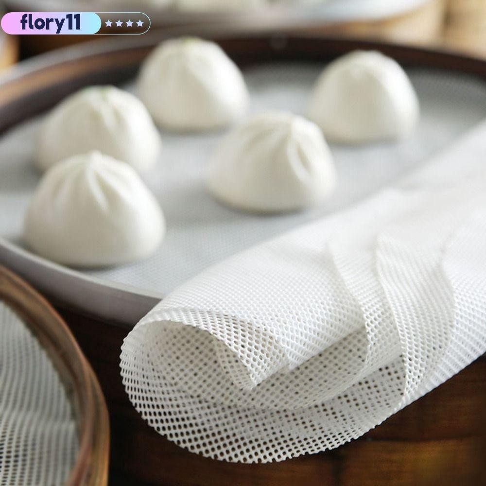 FLORY11 Silicone Dehydrator Sheets, Thickened Non-Stick Round Steamer Mesh Pad, Kitchen Baking Accessories Reusable Steamer Mat