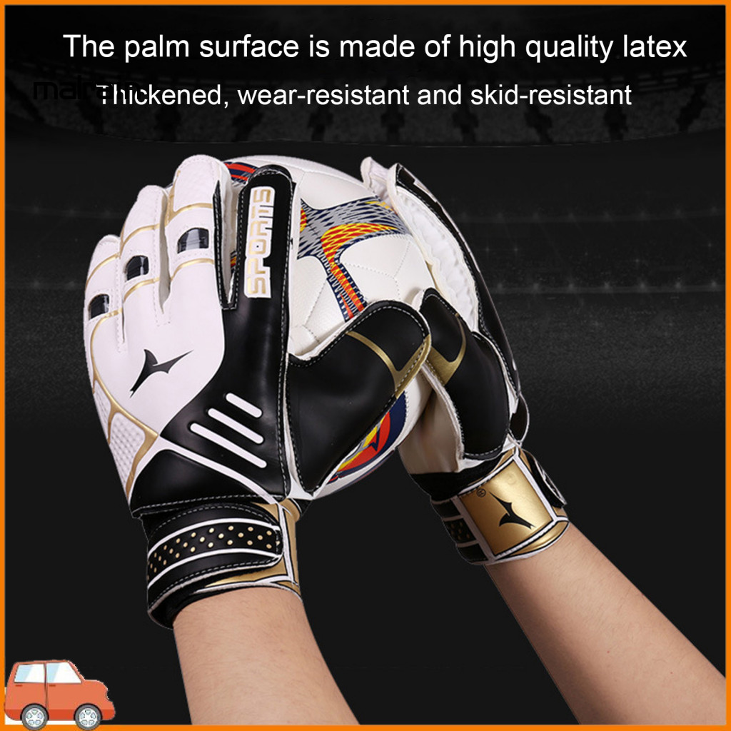 [Ma] Finger Injury Prevention Goalkeeper Gloves Impact Protection Goalkeeper Gloves High-quality Soccer Goalie Gloves with Double Wrist Protection for Kids and Adults Non-slip