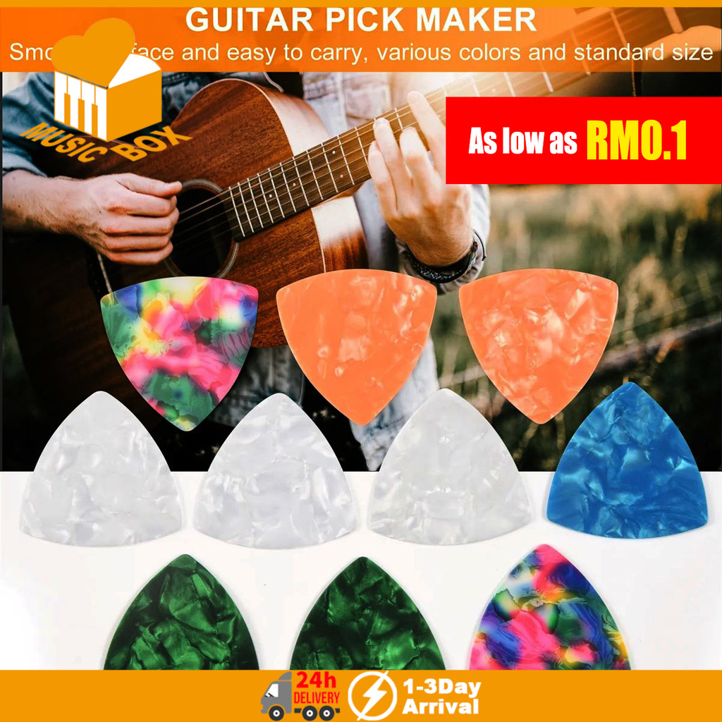1Pcs Acoustic/Electric Guitar Picks Triangle Celluloid Picks 0.5MM 0.75MM 1.0MM Random Color 吉他拨片