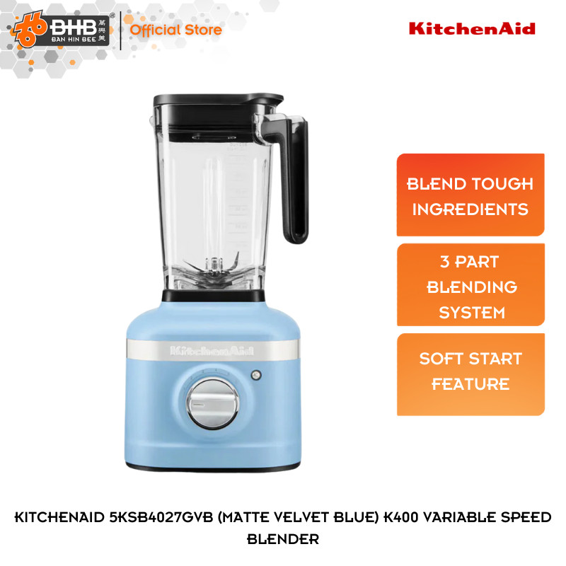 KitchenAid K400 Variable Speed Blender 5KSB4027G-MBV (Matte Velvet Blue) Intelli-Speed® 5KSB4027GVB Mesin Pengisar