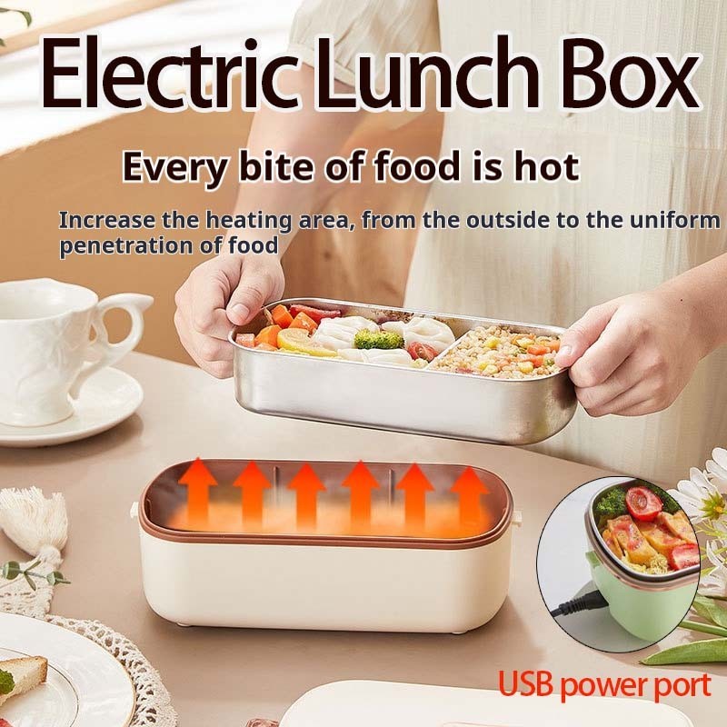 Electric Lunch Box Water 304 Stainless Steel 900ml Free Heating Bento Box Stainless Steel Food Warmer Kotak Penebat