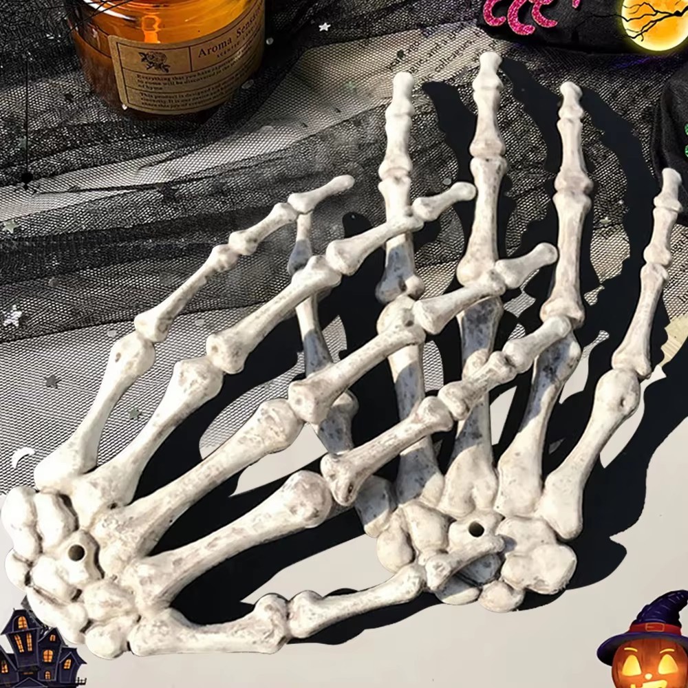 Halloween Decoration Products - Realistic Fake Skeleton Hand - Halloween Scary Skull Decors Zombie - Horror Broken Bones Hand - Terror Plastic Decoration Props