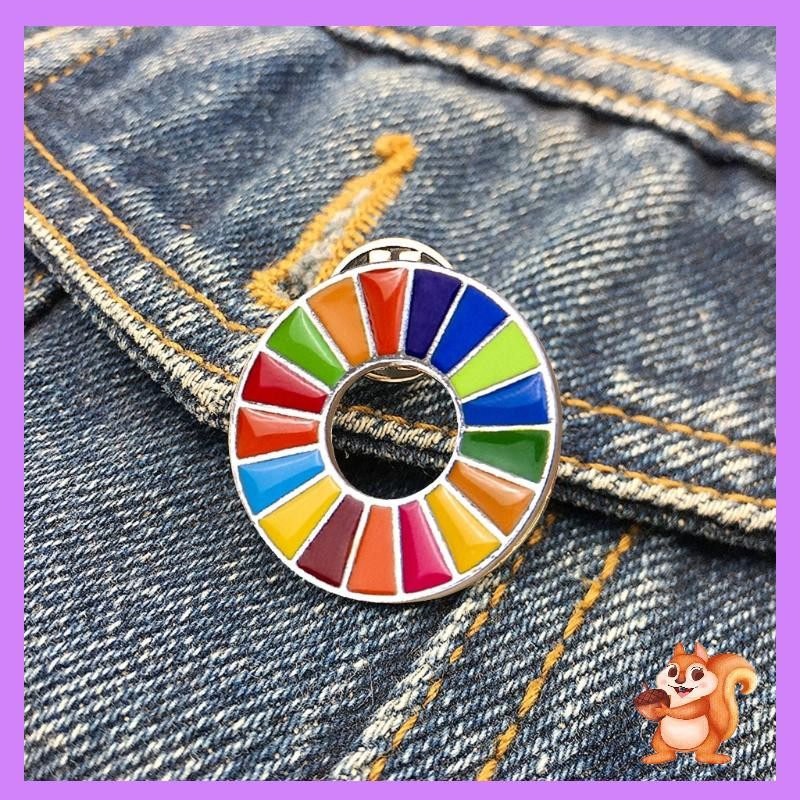 sa The Sustainable Development Goal Rainbow Pin SDGs Brooch Scarf Pins Jewelry