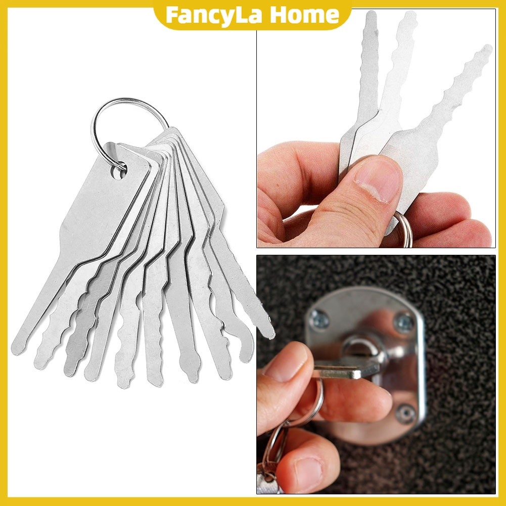 10pcs/Set Car Jiggler Lock Pick Set Master Key Set Door Opener Tool Durable Lightweight Locksmith Tool