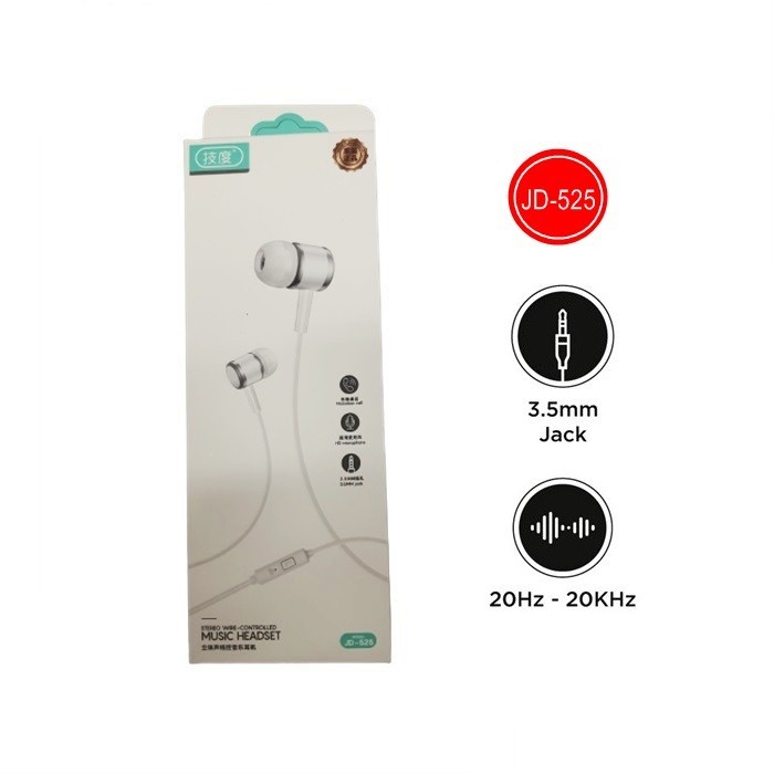 JD 525 Extra Bass Stereo In-ear Earphone