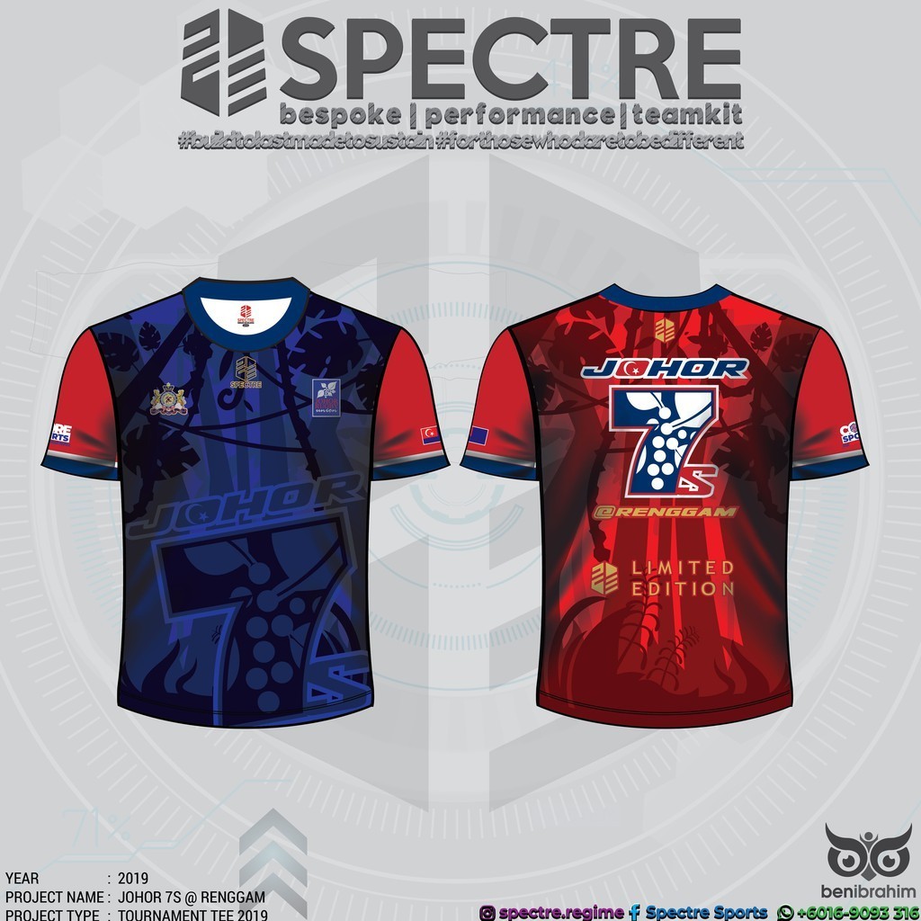 Spectre | Johor 7s @ Renggam (blue) | Official Merchandise | Round Neck Tee