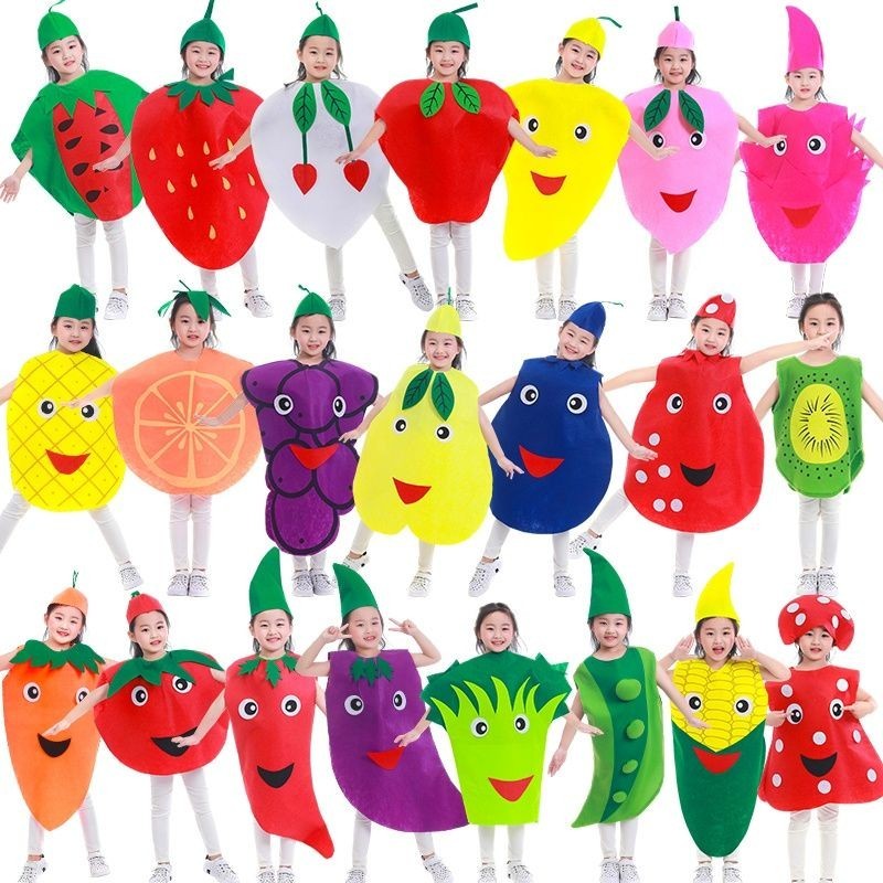 JOY Harvest Festival budak perempuan pakaian perlindungan alam sekitar pertunjukan fesyen kanak-kanak buah-buahan dan sayur-sayuran pakaian tadika catwalk dewasa W3CD