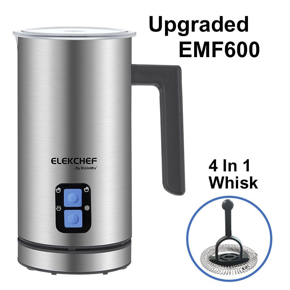  ELEKCHEF EMF600 4 in 1 Coffee Milk Frother Foamer Automatic Milk Warmer Cold/Hot for Latte Cappuccino Chocolate