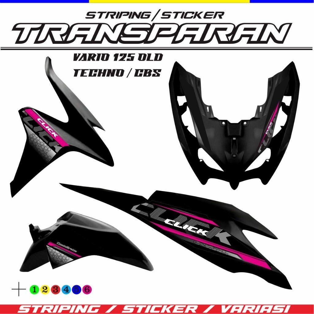 TRANSPARENT STRIPING FOR VARIO TECHNO 125 OLD MOTORCYCLE TRANSPARENT STICKER VARIATION OF VARIO TECHNO MOTORCYCLE VARIATIONS