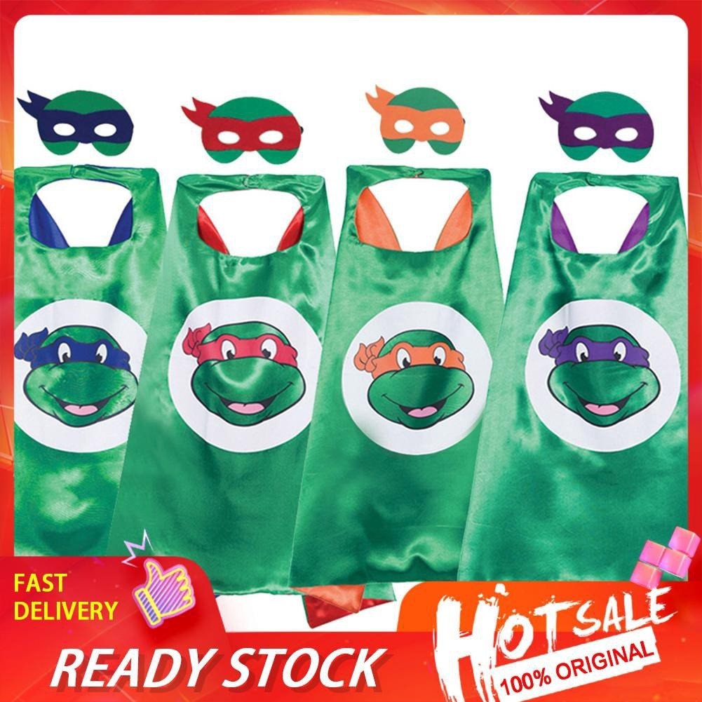 Socute Ninja Turtles Eye Mask Layer Cape Kids Costume Toy Halloween
