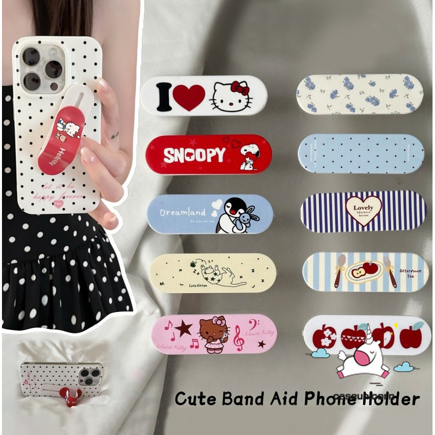 Cartoon Dachshund Puppy Star Bow Desktop Universal Cute OK Bandage Band Aid Phone Bracket Cute Kitten Gemini Band Dog Aid Folding Bracket Paste Back Stick Portable Push-pull Stand