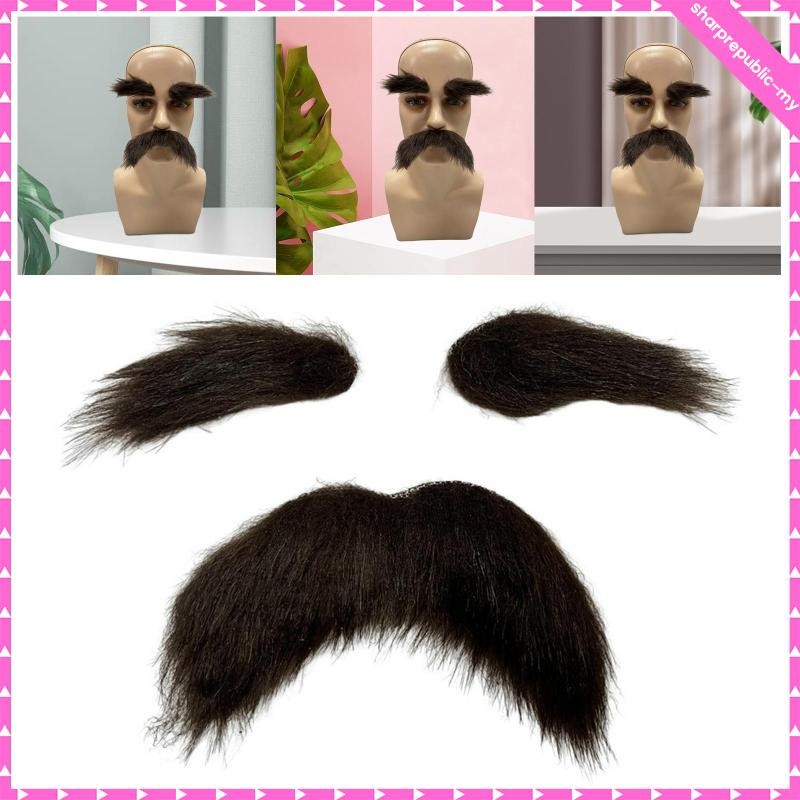 [SharprepublicMY] Eyebrows Kits Decoration Disguise Supplies Self Adhesive Fake Mustache Set