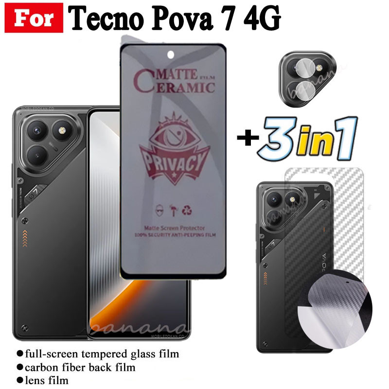 6 Pezzi Proteggi Schermo per Tecno Pova 7 Pro Pellicola Protettiva Protezione